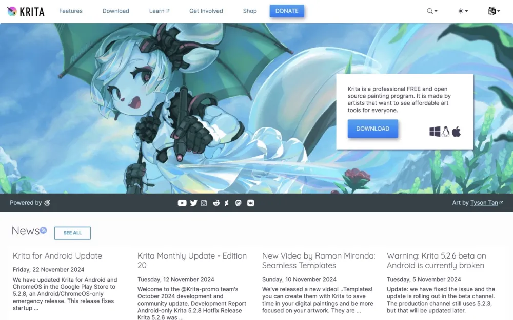 Krita - A free and open-source painting software designed for artists