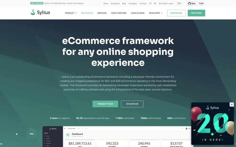 Sylius - A modern open-source headless eCommerce platform for custom solutions